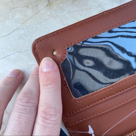 Steve Madden Cognac Brown Bi-Fold Wallet - Picture 2 of 6